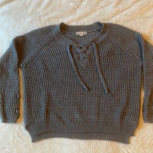 Lace up sweater
